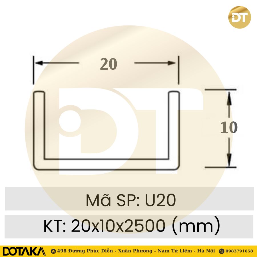 Nẹp U Nhôm – Mã Sản Phẩm U20